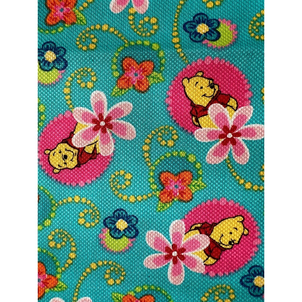 Fabric -Vintage 90s RARE Disney Winnie The Pooh Floral Heavy Textured Cotton BTY
